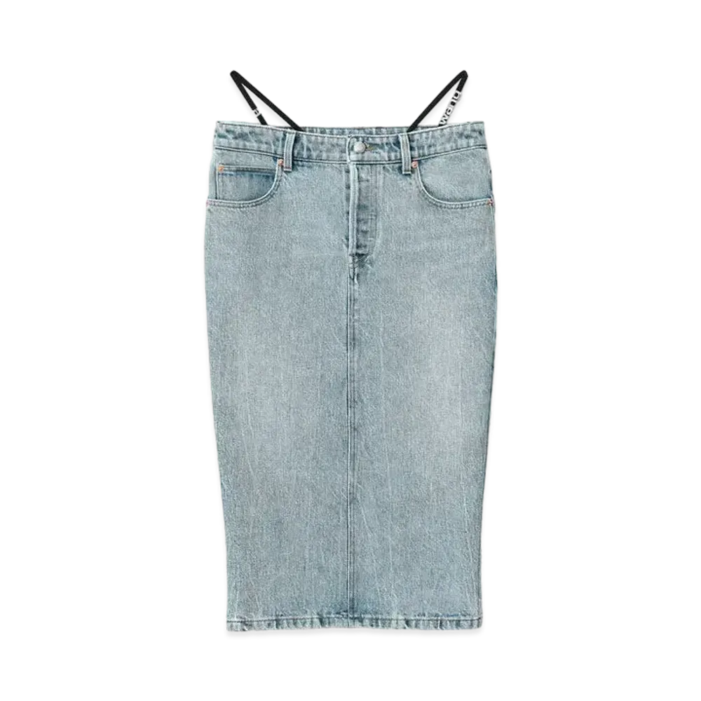 Alexander Wang Denim Diamante Thong Midiskirt "Indigo"