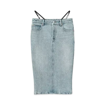 Alexander Wang Denim Diamante Thong Midiskirt "Indigo"