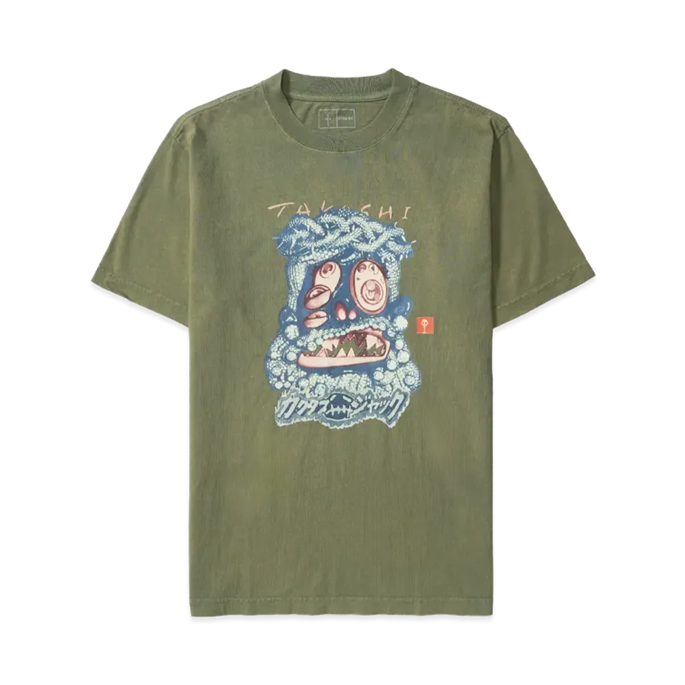 Travis Scott Cactus Jack x Takashi Murakami Melted Utopia Dream Zodiac Tee "Olive"