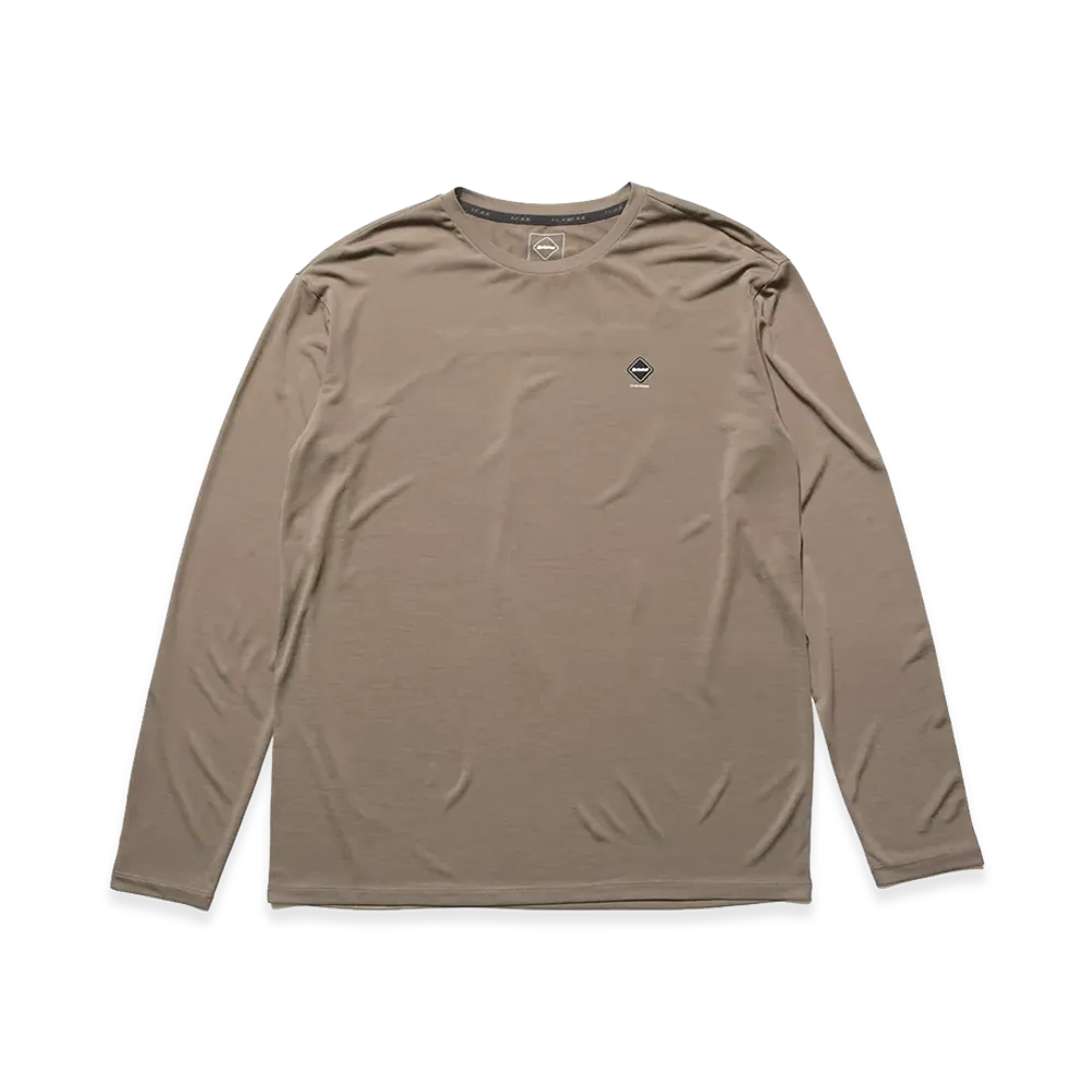 F.C.Real Bristol Reflective Logo Tech Dry L/S Tee "Greige"
