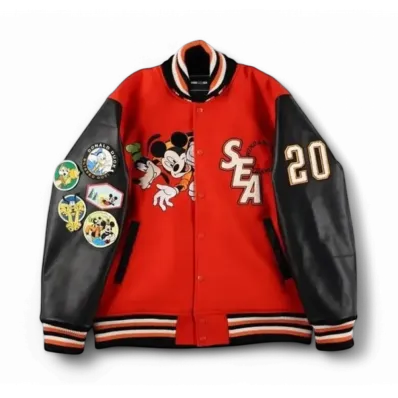 WIND AND SEA x Disney Mickey Friends Stadium Jacket "Red"