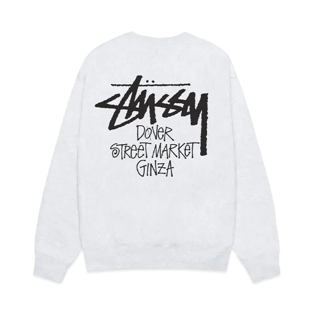 Stussy x Dover Street Market Ginza Crew Sweat "Ash Grey"