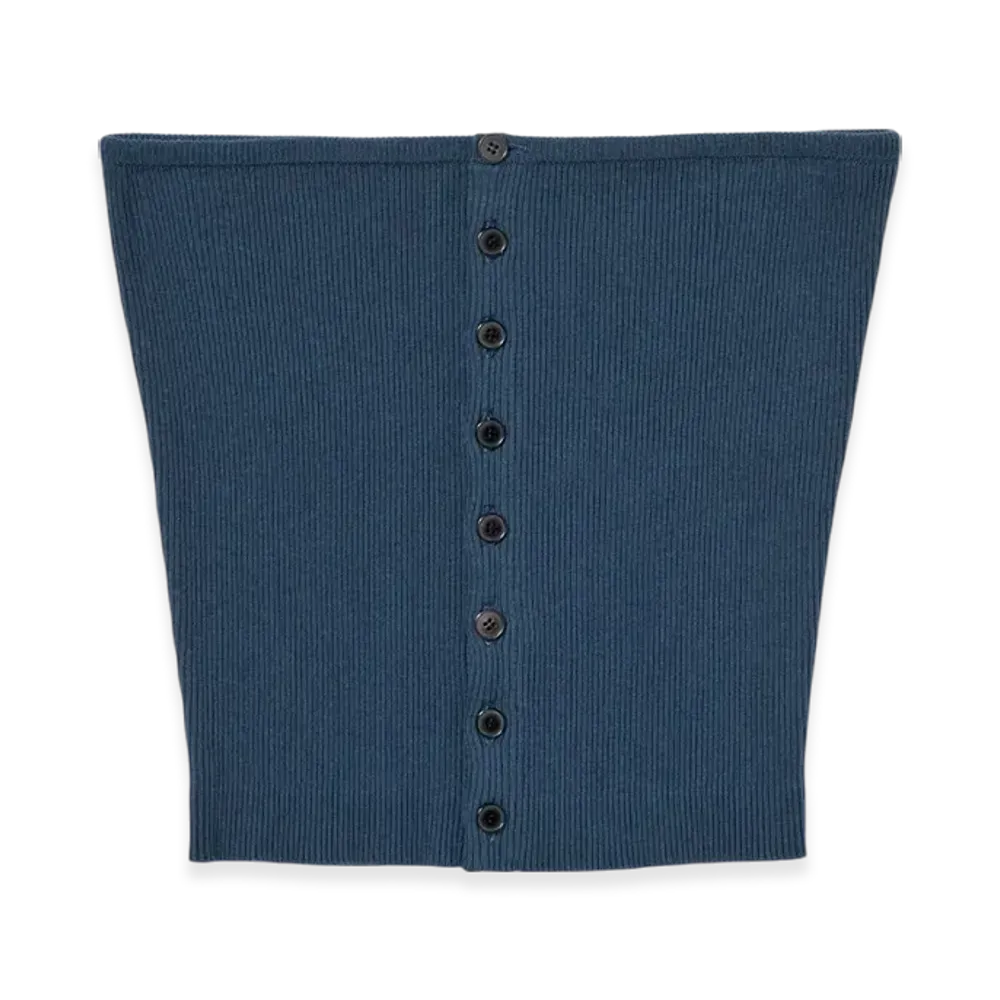 AURALEE Cotton High Gauge Rib Knit Bandeau "Navy"
