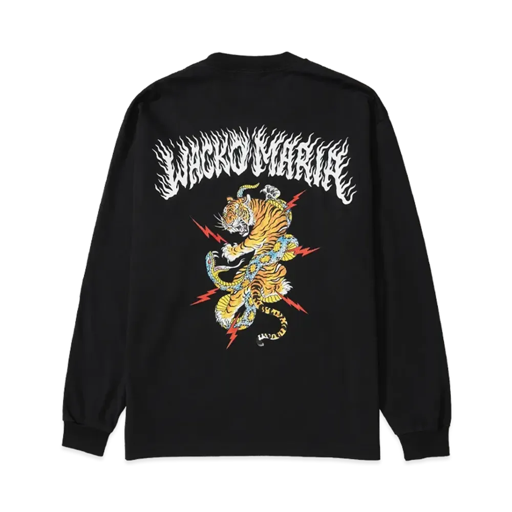 WACKO MARIA x Tim Lehi / Washed WACKO MARIA Heavy Weight Long Sleeve T-Shirt "Black"