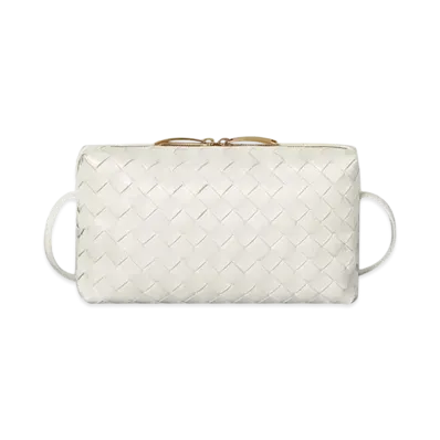 Bottega Veneta Leather Crossbody Bag "White"
