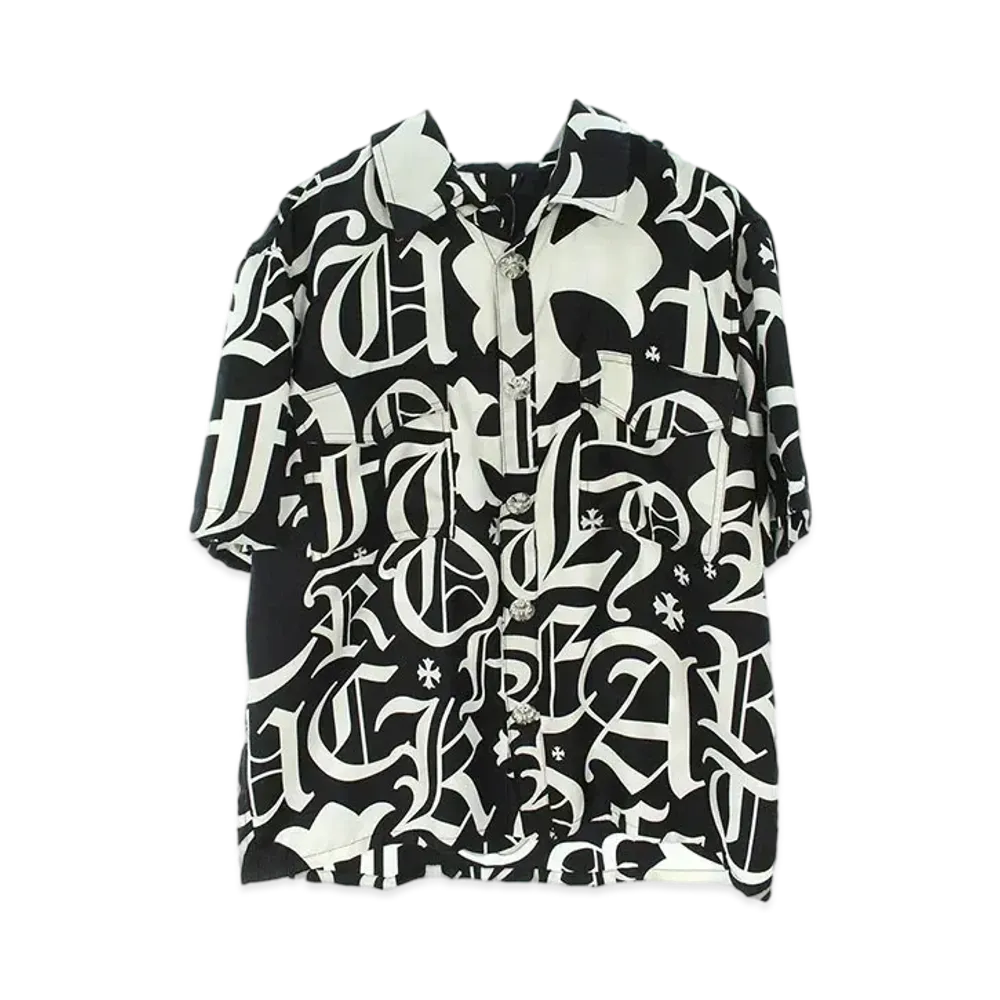 Chrome Hearts PPO The 69 Matty Boy Cross Ball Button S/S Shirt "White/Black"