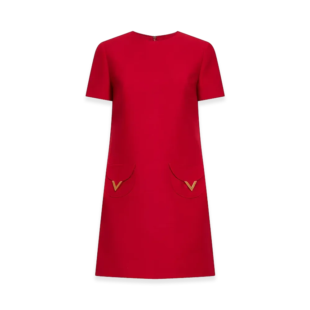 Valentino Women's Wool-Blend Flared Dress "Red"