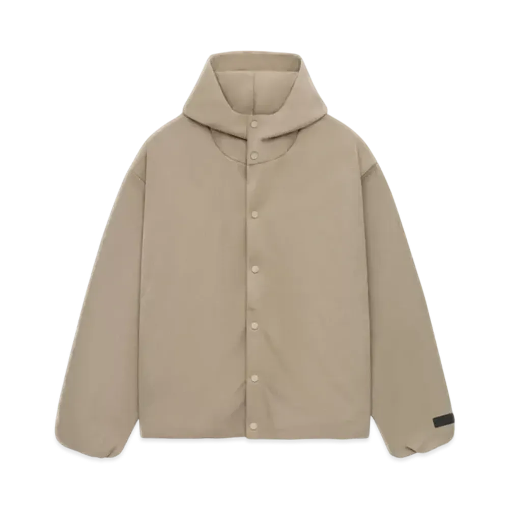FEAR OF GOD Essentials Textured Nylon Hooded Coaches Jacket "Desert Sand"