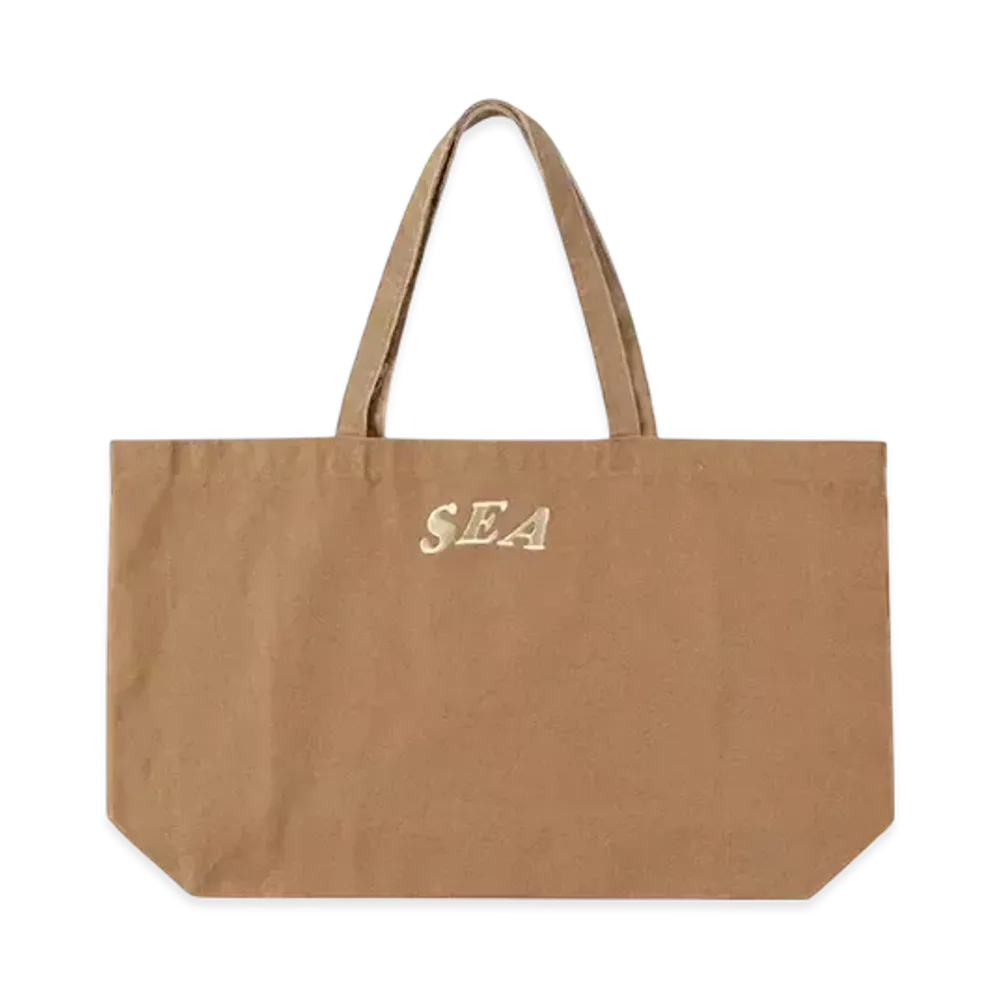 SAINT MXXXXXX x WIND AND SEA Circle EMB Tote Bag "Brown"
