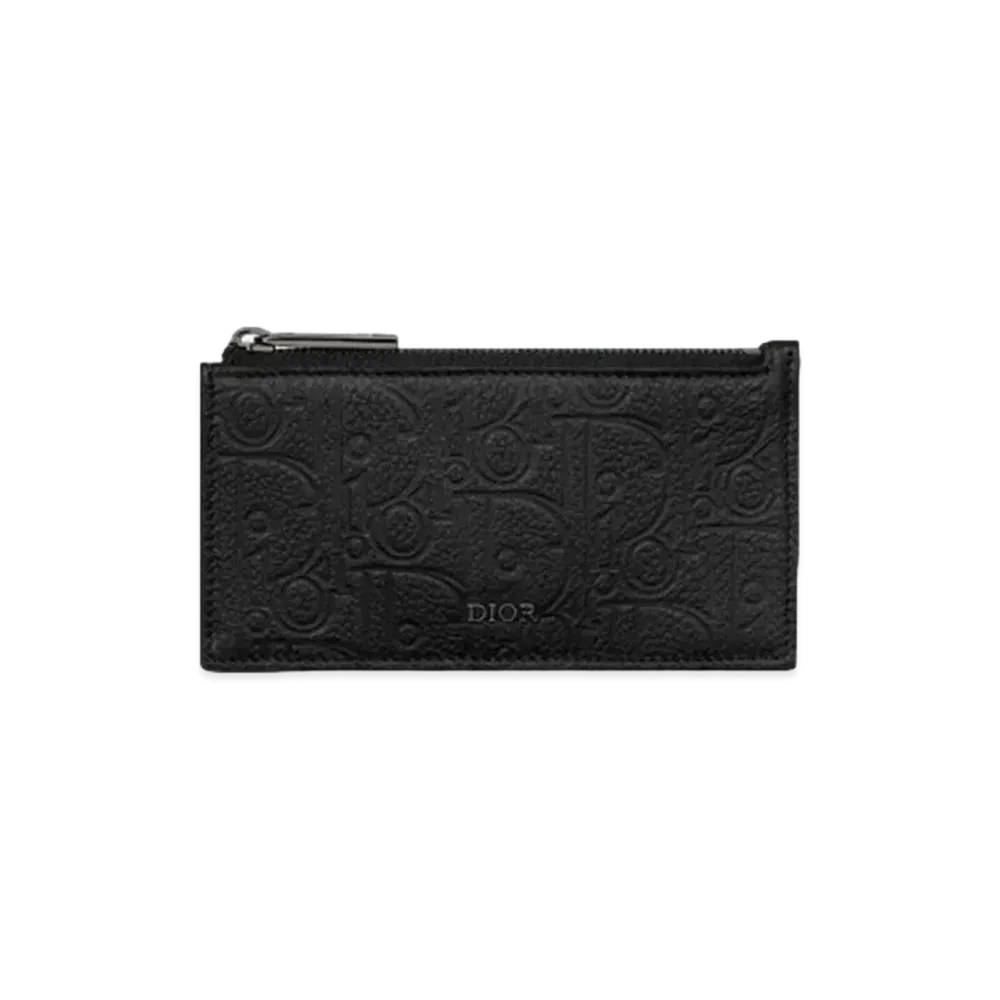Dior Zipped Card Holder with Split Ring Dior Gravity Leather "Black"