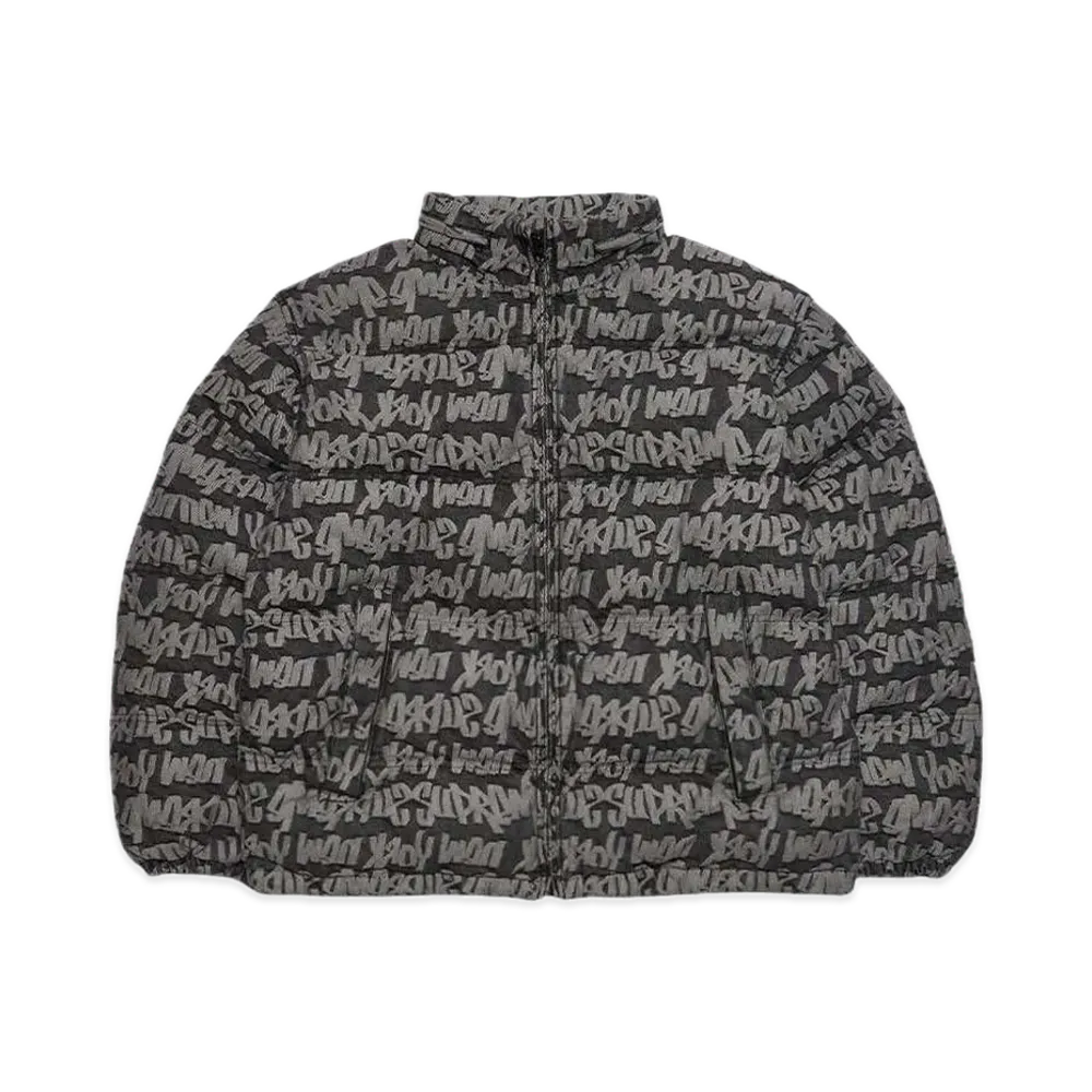Supreme Fat Tip Jacquard Denim Puffer Jacket "Black"