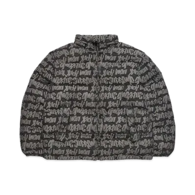 Supreme Fat Tip Jacquard Denim Puffer Jacket "Black"