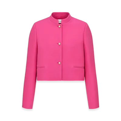 Dior Women's Cropped Jacket Wool Silk "Passion Pink"