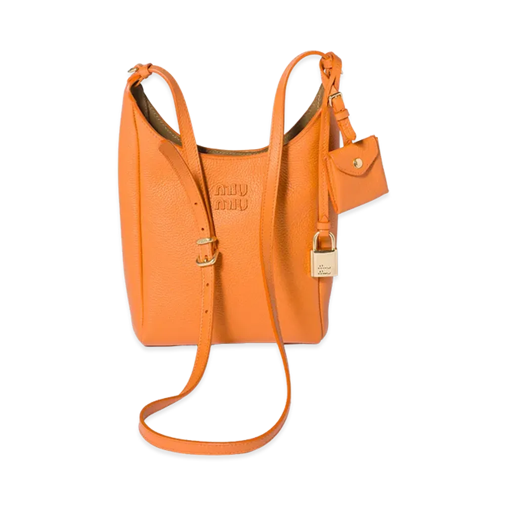 MIU MIU Leather Bucket Bag "Gerbera Daisy/Olive"