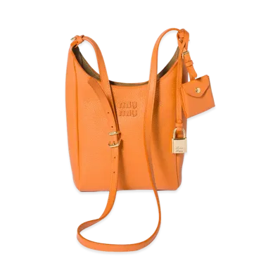 MIU MIU Leather Bucket Bag "Gerbera Daisy/Olive"