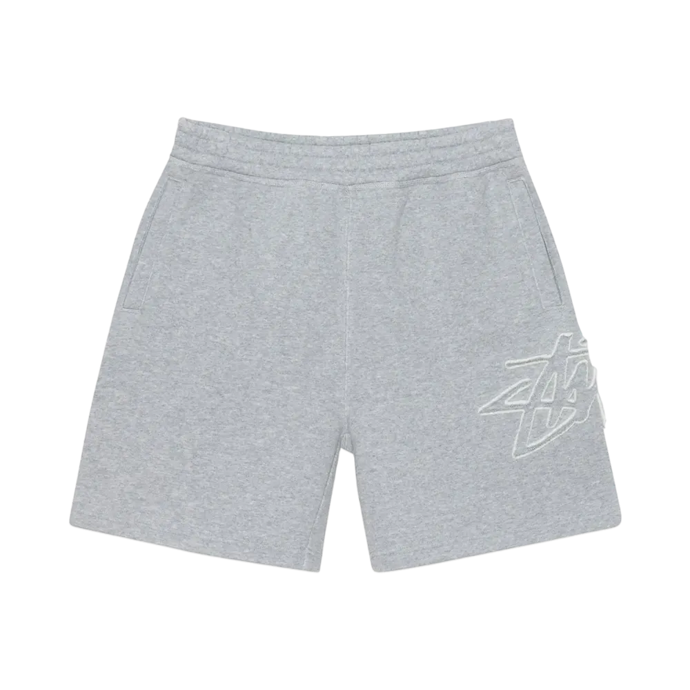 Stussy Fleece Short Tonal Applique "Gray Heather"