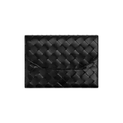 Bottega Veneta Intrecciato Roll-On Cable Case "Black"