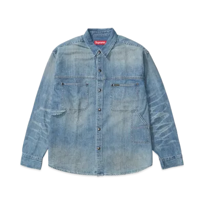 Supreme Worn Snap Painter Shirt "Denim"