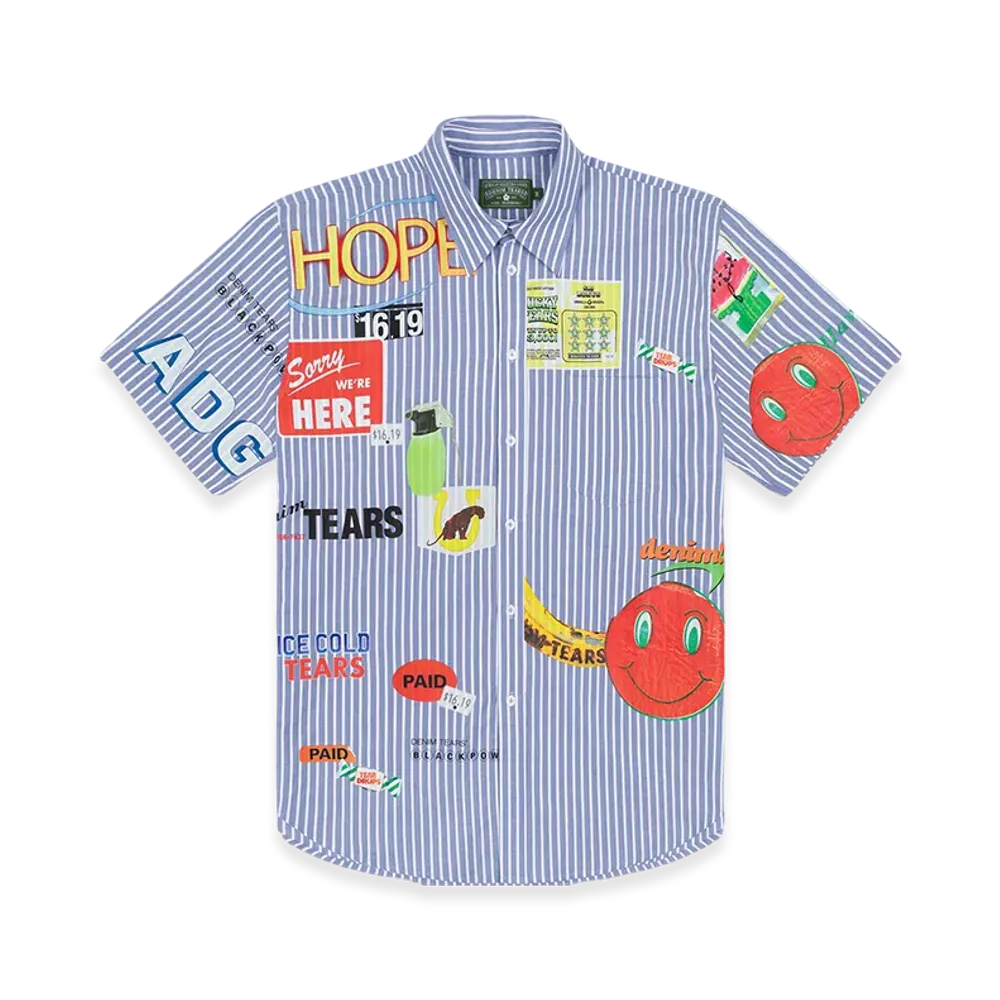 DENIM TEARS Sweet Corner Short Sleeve Shirt "Blue"