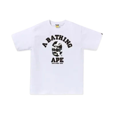 A BATHING APE Bape Store Dsmg Camo College Tee "White"