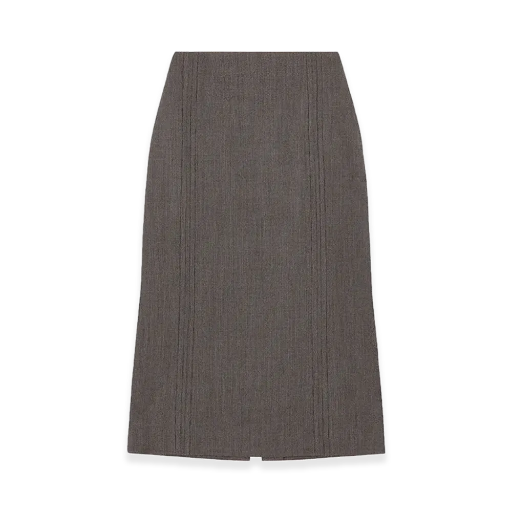 MM6 Maison Margiela Light Tweed Midi Skirt "Brown/Beige"