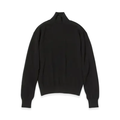 AURALEE Baby Cashmere Knit Turtle "Top Black"