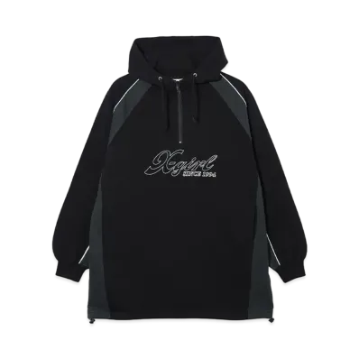 X-Girl Paneled Sweat Anorak Dress "Black"