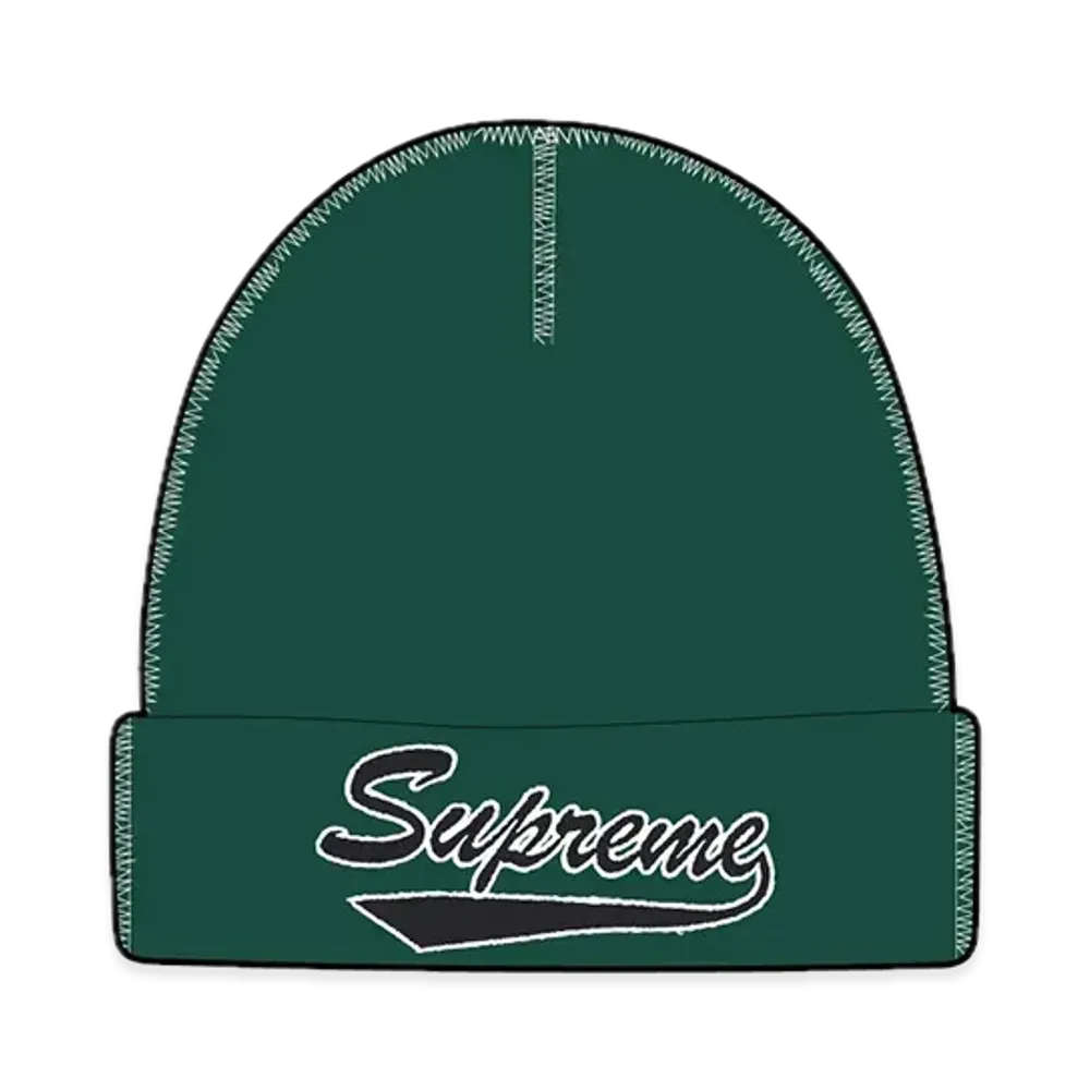 Supreme Contrast Stitch Beanie "Dark Pine"