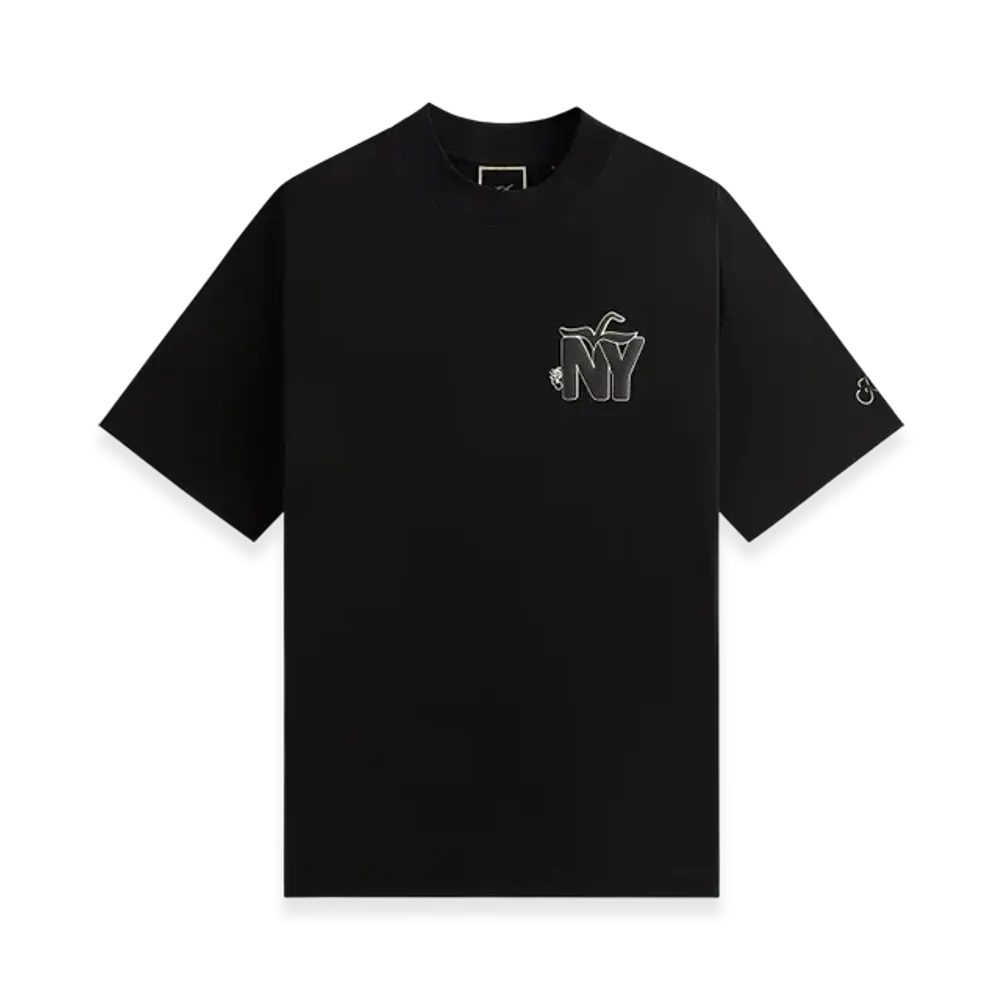 Kith Women's Mockneck Vintage NY Apple Tee "Black"