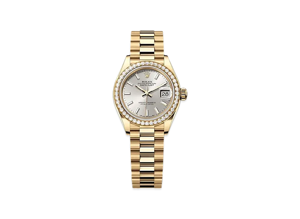 ROLEX Lady-Datejust 28mm Yellow Gold Diamond 279138RBR "Silver"