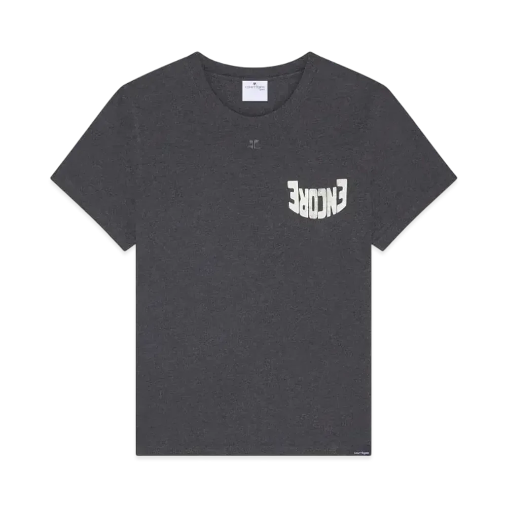 Courreges Men'S Encore T-Shirt "Dark Heather Grey/Natural"