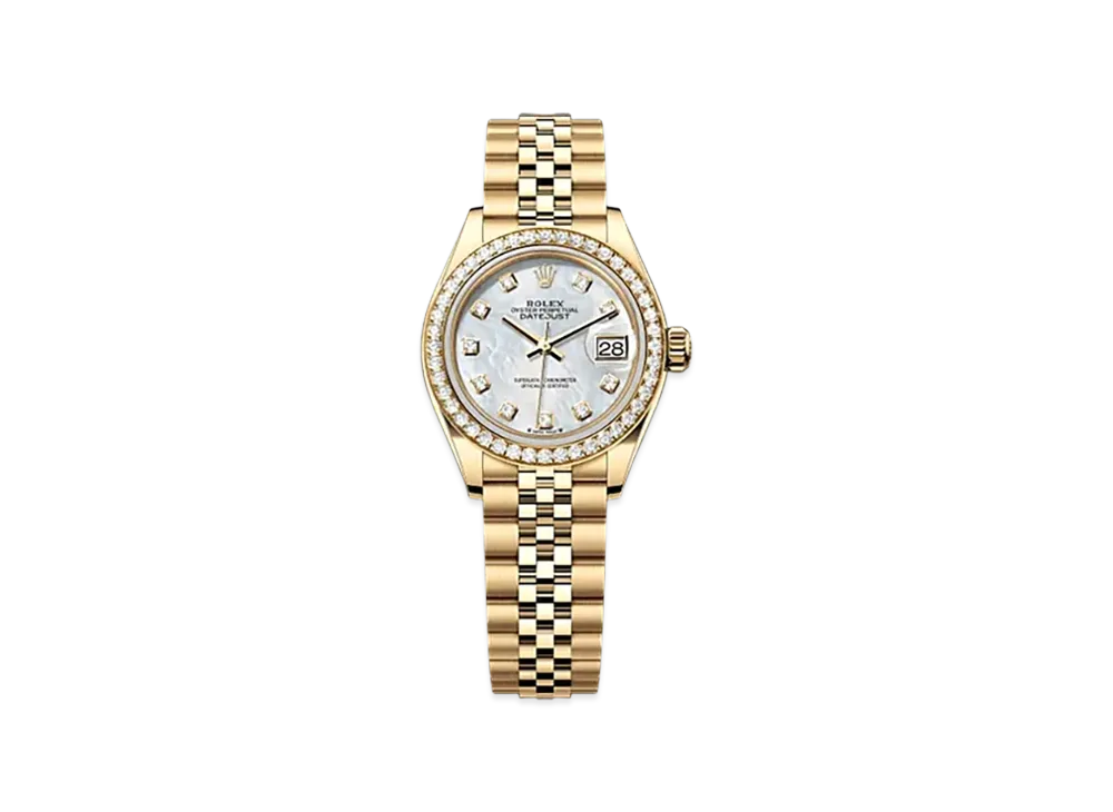 ROLEX Lady-Datejust 28mm Yellow Gold Diamond 279138RBR "White Mother-of-Pearl"
