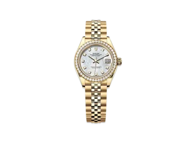 ROLEX Lady-Datejust 28mm Yellow Gold Diamond 279138RBR "White Mother-of-Pearl"