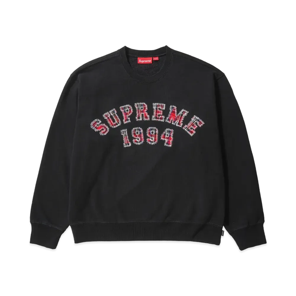 Supreme Plaid Arc Crewneck "Black"