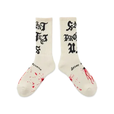 SAINT Mxxxxxx Socks_Saint Protect "Ecru" SM-YS1-0000-105