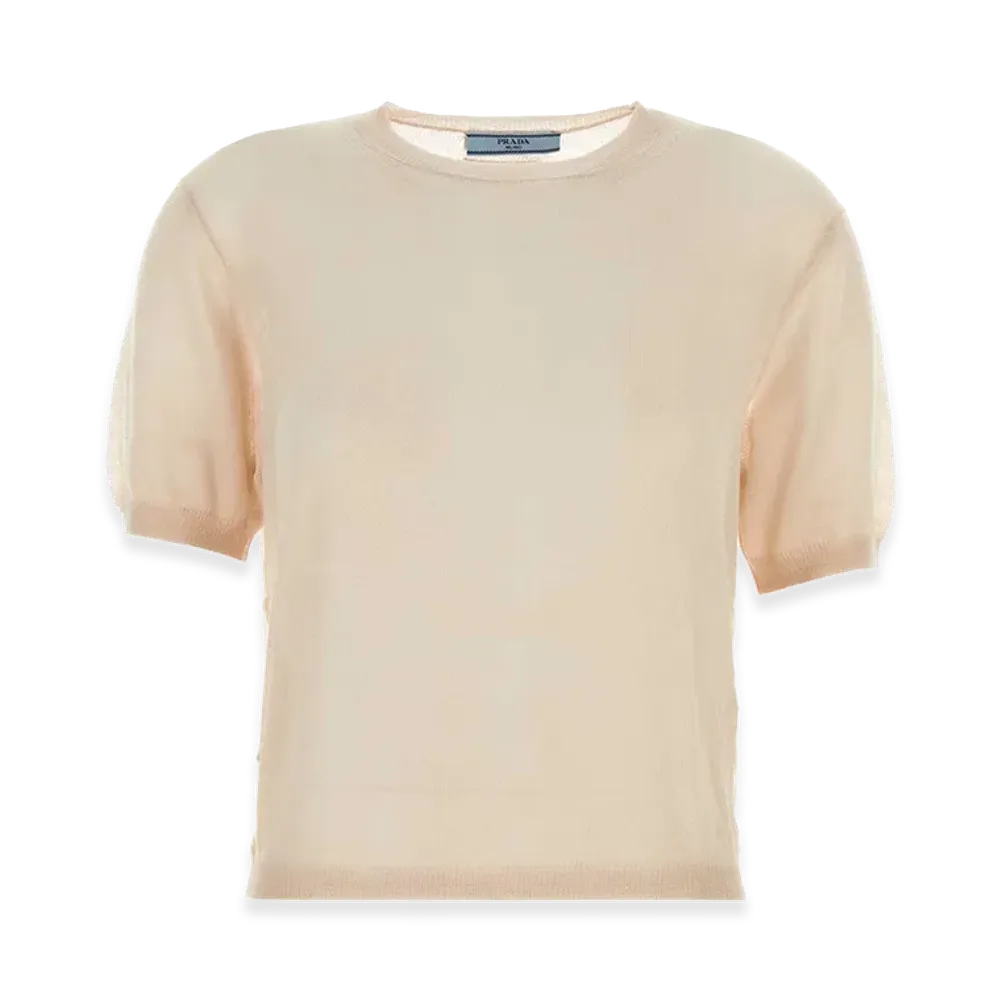 PRADA Women's Skin Cashmere Sweater "Beige"