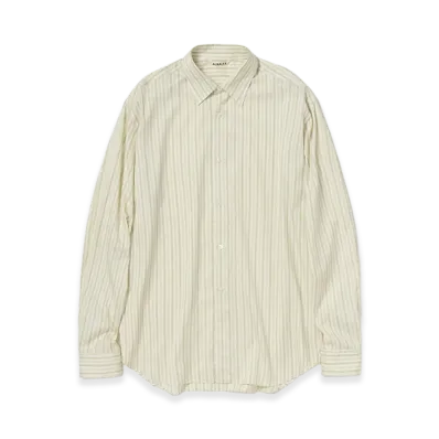 AURALEE Cotton Silk Stripe Shirt "Ivory Stripe"