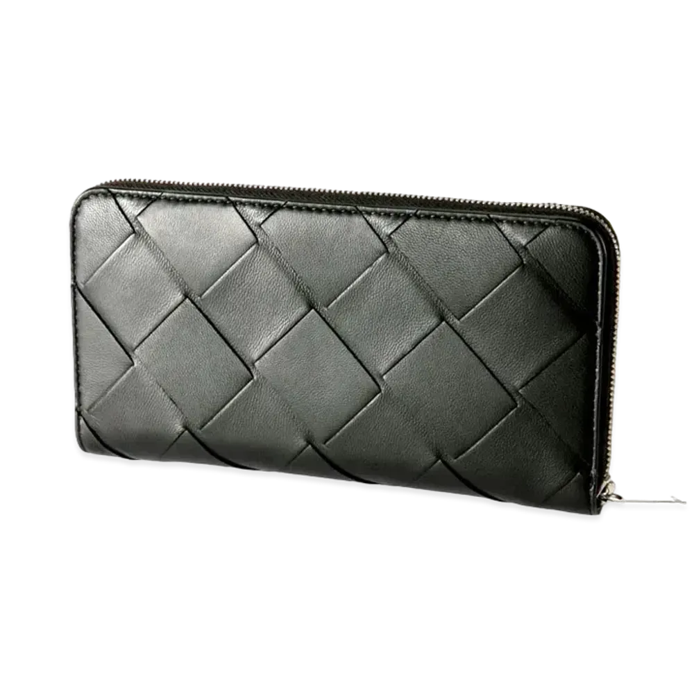 Bottega Veneta Maxi Intrecciato Zip Round Wallet
