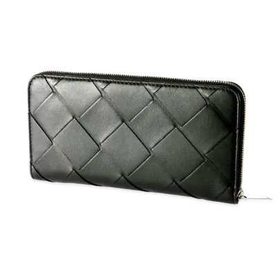 Bottega Veneta Maxi Intrecciato Zip Round Wallet