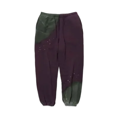 Needles X NOMA T.D. STRING SWEAT PANT - HAND DYE / BLEACH "Purple/Green"
