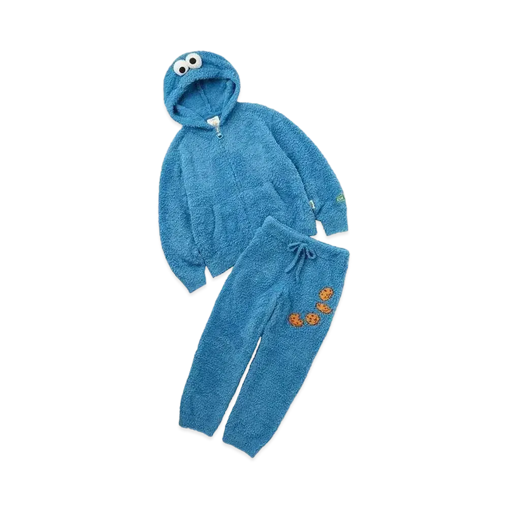 GELATO PIQUE x Sesame Street Homme Cookie Monster Parka & Long Pants Set "Blue"