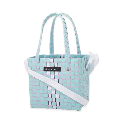 MARNI Kids MW73F Box Basket With Strap "Lightblue/White"