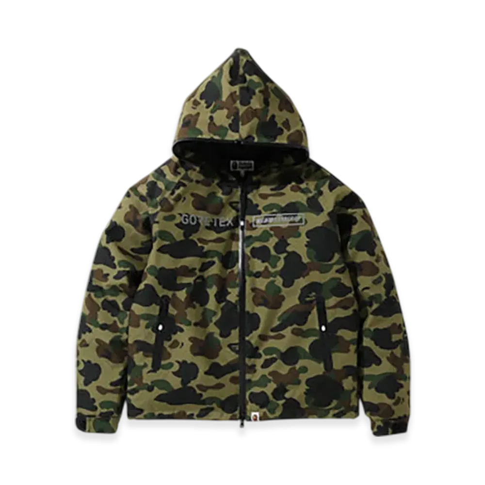 A BATHING APE Gore-Tex 1st Camo Hoodie Down Jacket "Green"