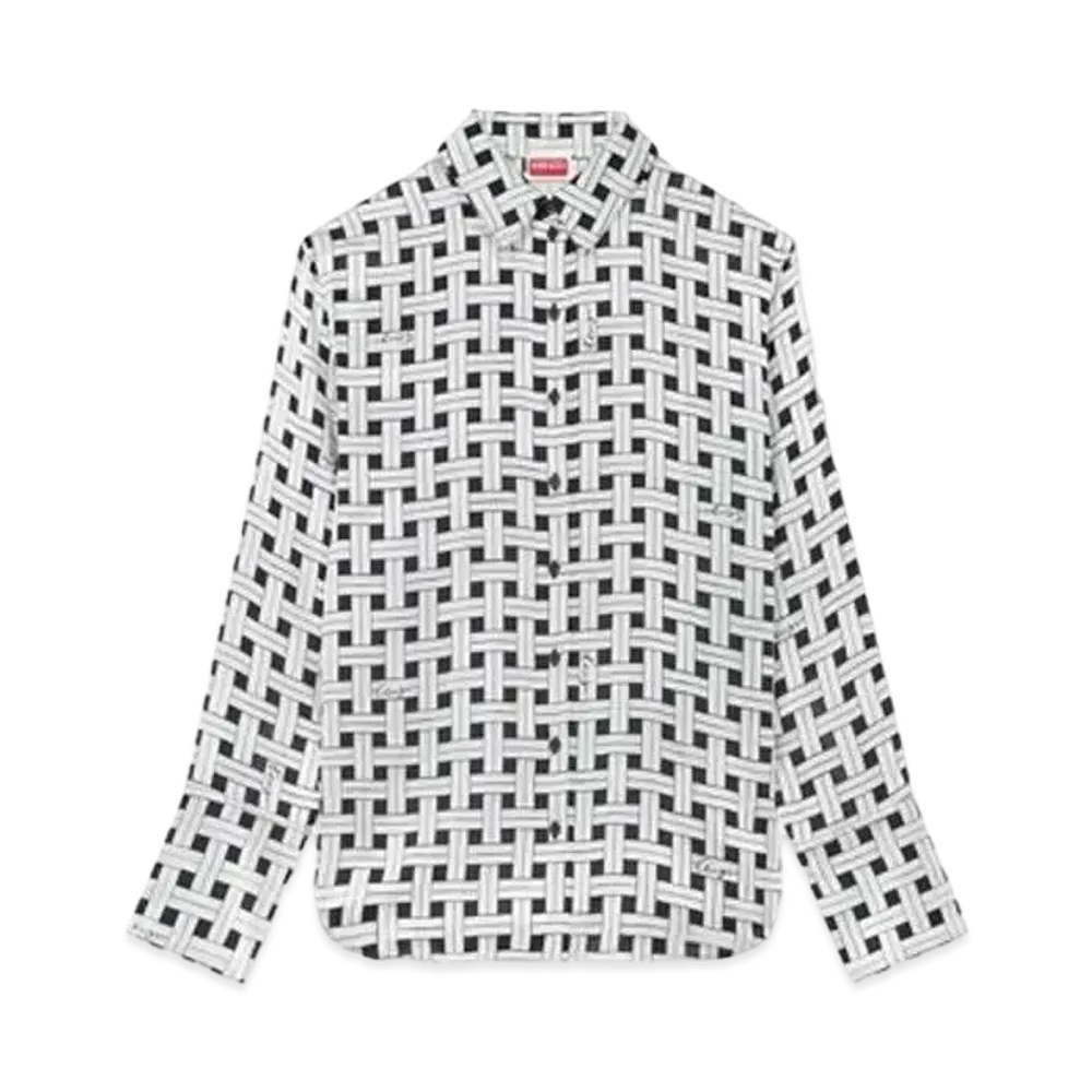 KENZO 'WEAVE' Oversize Shirt "Pale Grey"