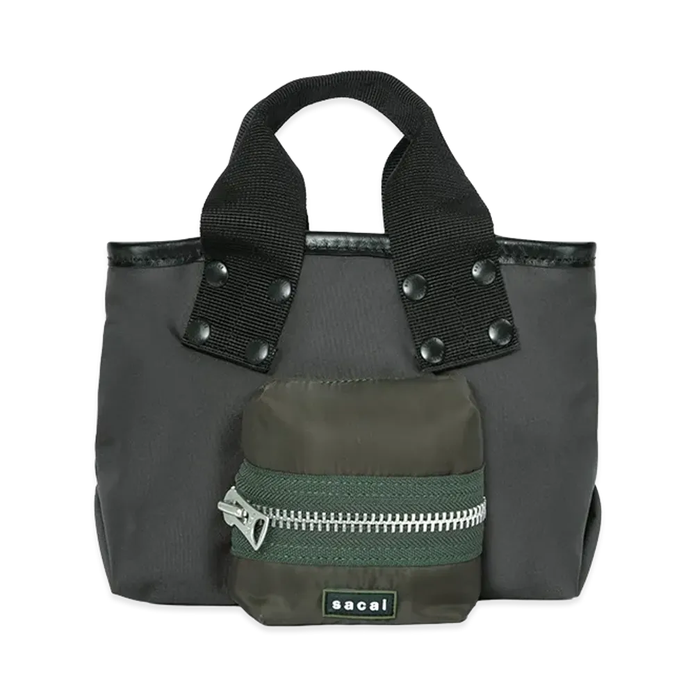 sacai Pocket Tote Bag Small "Dark Khaki"