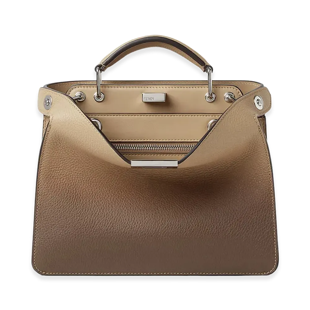 FENDI Peekaboo Iseeu Small Leather Bag "Brown"