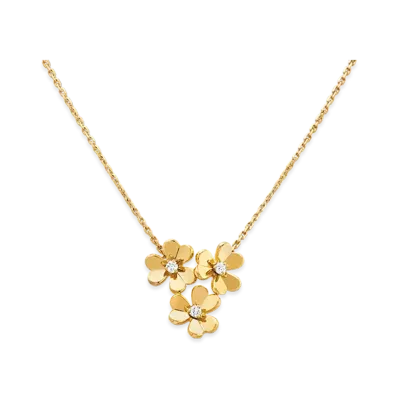 Van Cleef & Arpels Frivole pendant 3 flowers mini model "18K Yellow gold/Diamond"