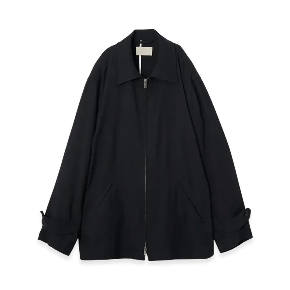 YOKE Linen Acetate Zip Blouson "Black"