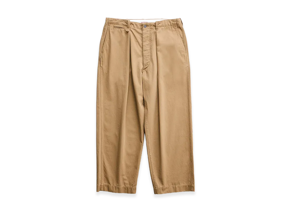 NICENESS Albarn Aged-Effect Resized Chino Trousers "Beige"