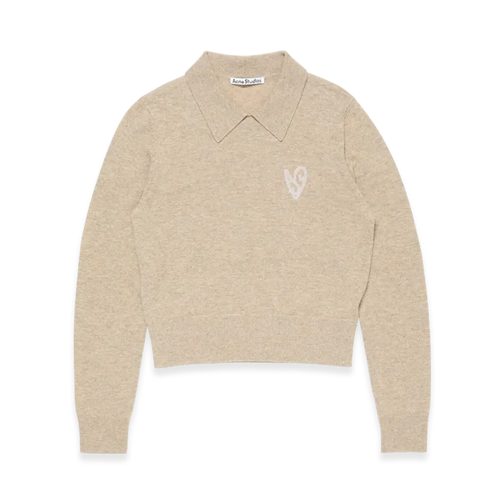Acne Studios Yak Wool Polo Sweater "Oat Beige"